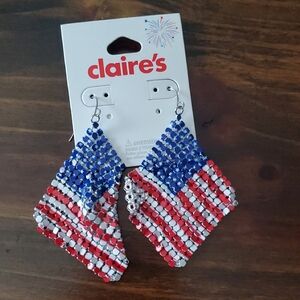 Claire's Patriotic Flag Earrings